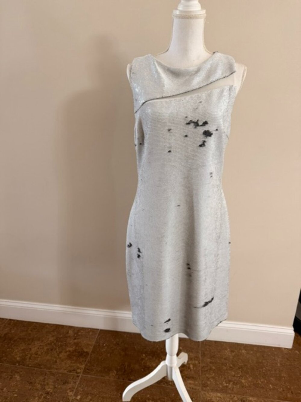 Silver Black Reversible Flip Sequin Dress